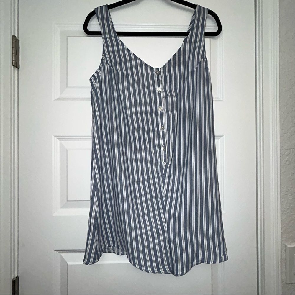 New, Show me your Mumu Stripe Print Button Front Short Romper